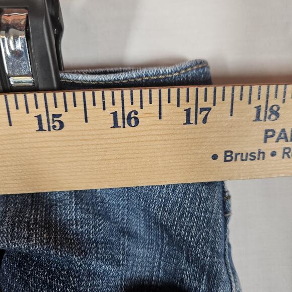 Levis 524 Too Superlow Jeans Womens 32x32* Blue Medium Wash Low Rise Bootcut - Picture 10 of 11